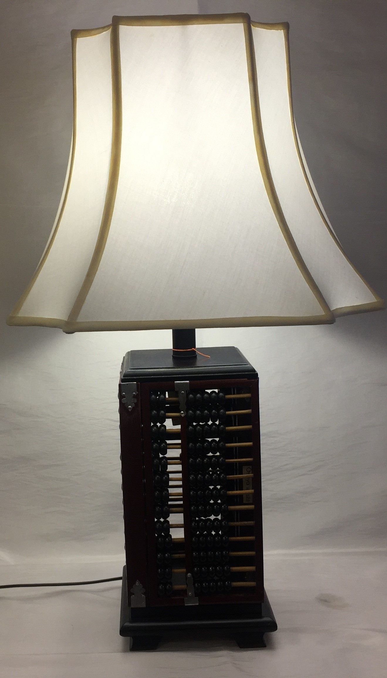 Second custom abacus-style lamp in a darker finish
