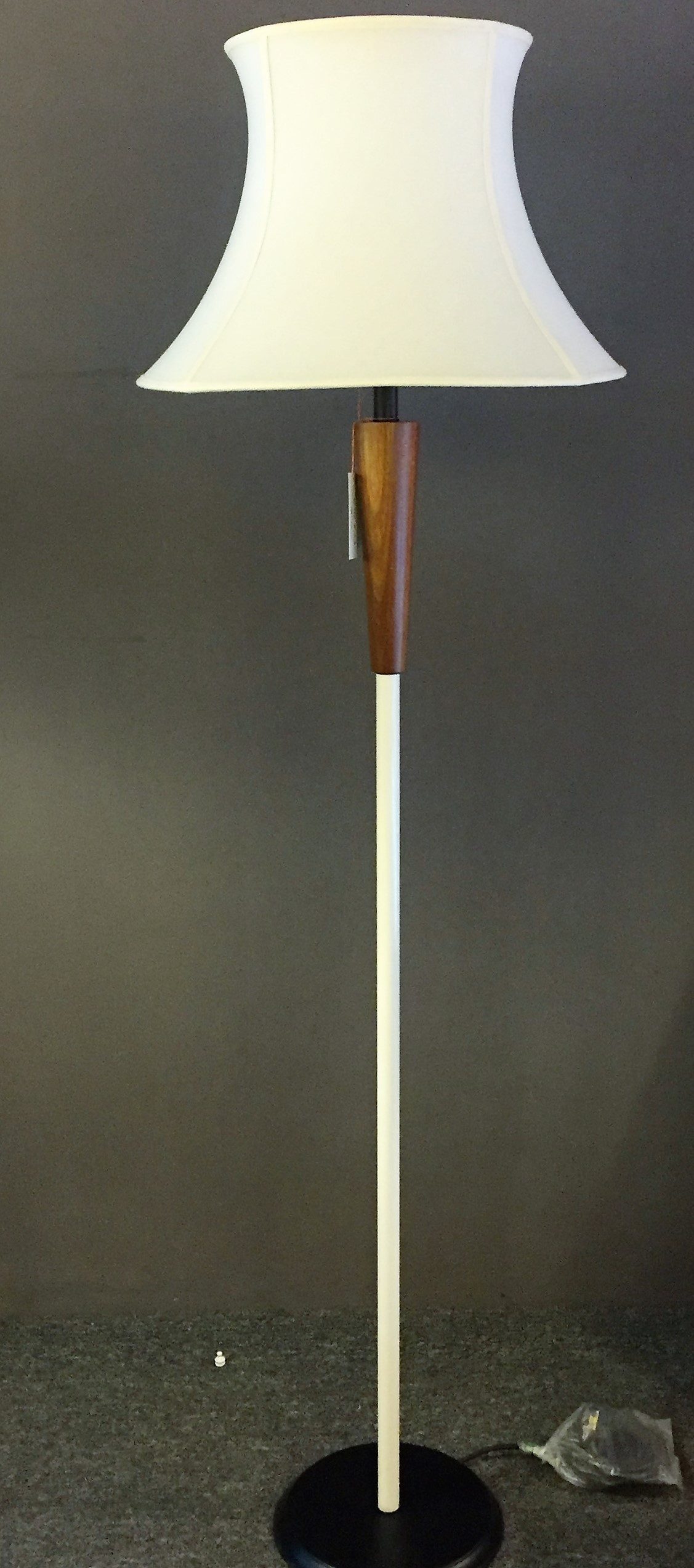 Slim black floor lamp with rectangular shade